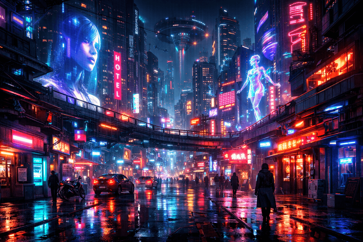 Cyberpunk AI stories on LoreWeaver AI